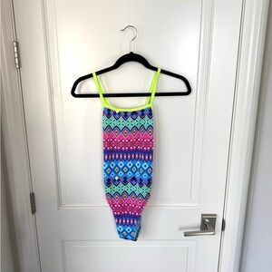 Funkita Kris Kringle Tie Me Tight One Piece Swimsuit Women’s Size 32 New No Tags